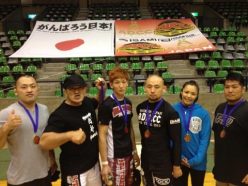 Winners from ADCC Asia Trial 2013 (from left to right) Shinso Anzai, Yukiyasu Ozawa, Yuta "Uruka" Sasaki, Sotaro Yamada, Seiko Yamamoto, Hideki Sekine