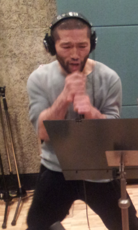Masakazu Imanari at the recording studio