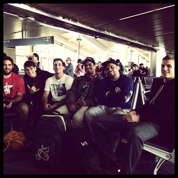 Rafa and Gui Mendes, Andre Galvao, JT Torres and Keenan Cornelius on thei way to China