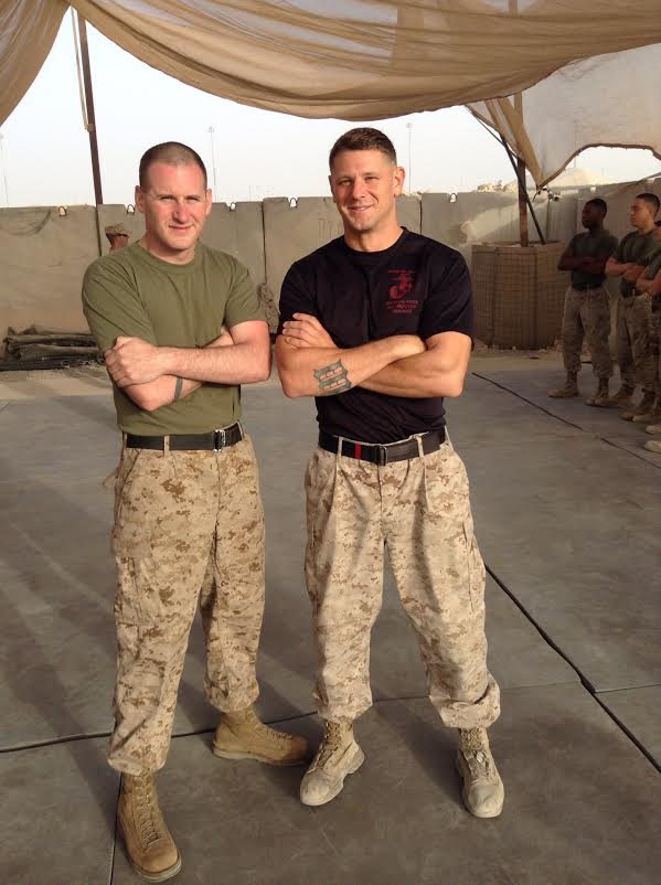 Chris Cunningham (L) with one of his students