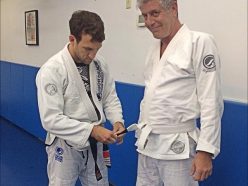 Igor Gracie gives Anthony Bourdain his 1st Stripe - Photo Personal Archives