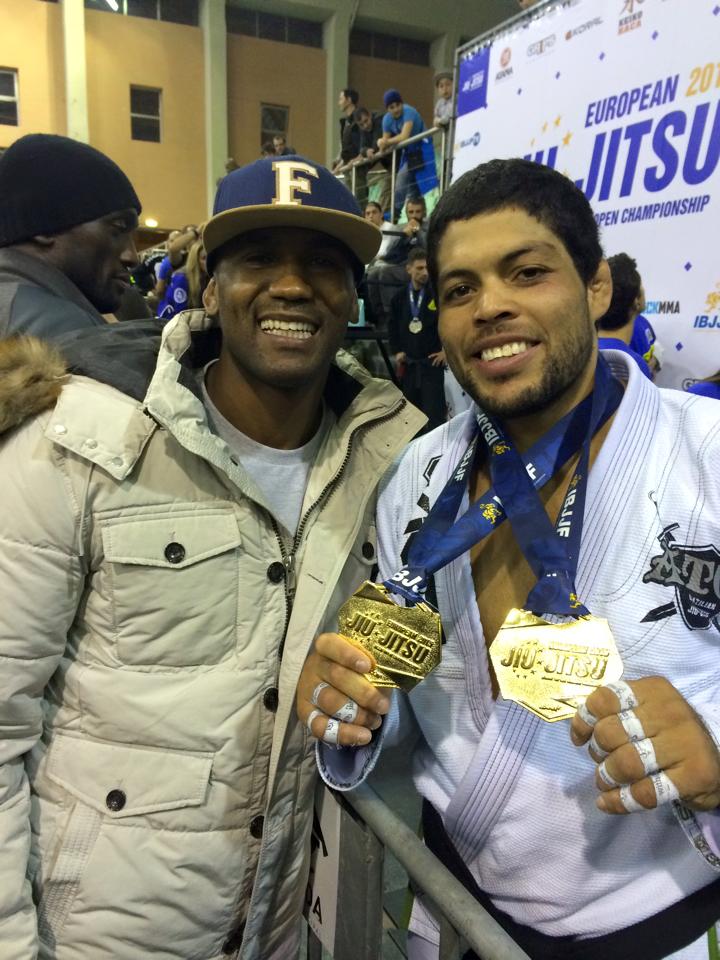 Weight and Absolute Champion Andre Galvao with his Master Fernando Terere